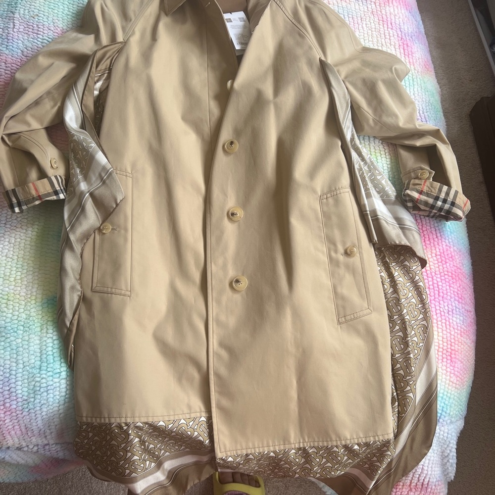 Women's BURBERRY London Long Trench Coat Double Breasted Jacket ENGLAND US 6 - Picture 13 of 13